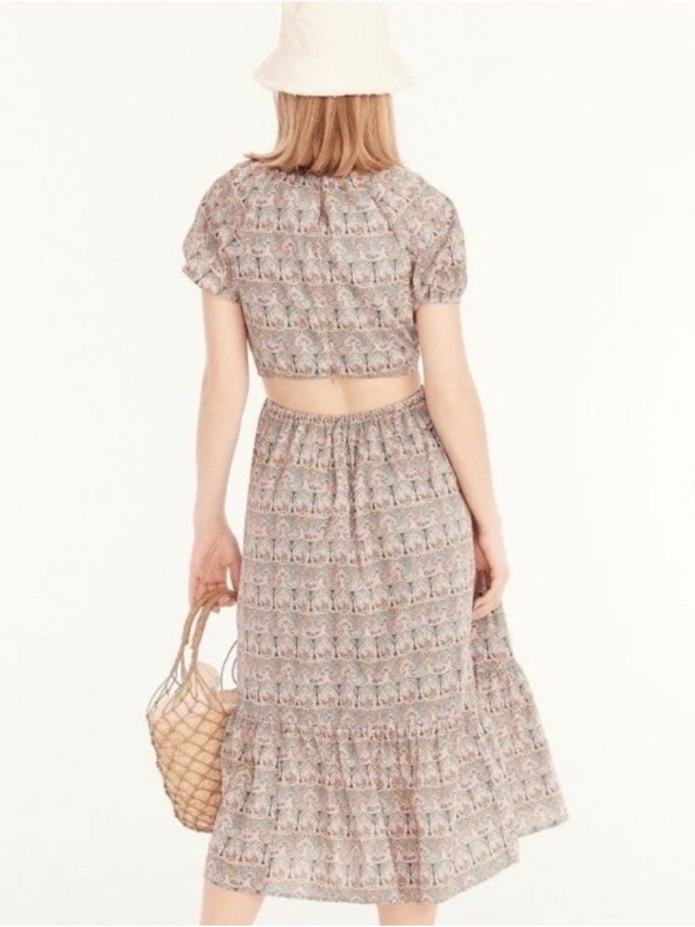 J. Crew Crew Liberty Side Cutout Dress In Giorga Duke Print Size 8 Style# BG128 - Picture 4 of 12